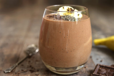 A morning smoothie is a great way to roll the health benefits and energizing qualities of cacao into a filling breakfast on the go. Or just a decadent treat!