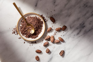 ceremonial cacao powder in bowl