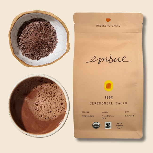 Ceremonial Cacao, Organic, 100% Piura Blanco, Peru, 8oz Flakes